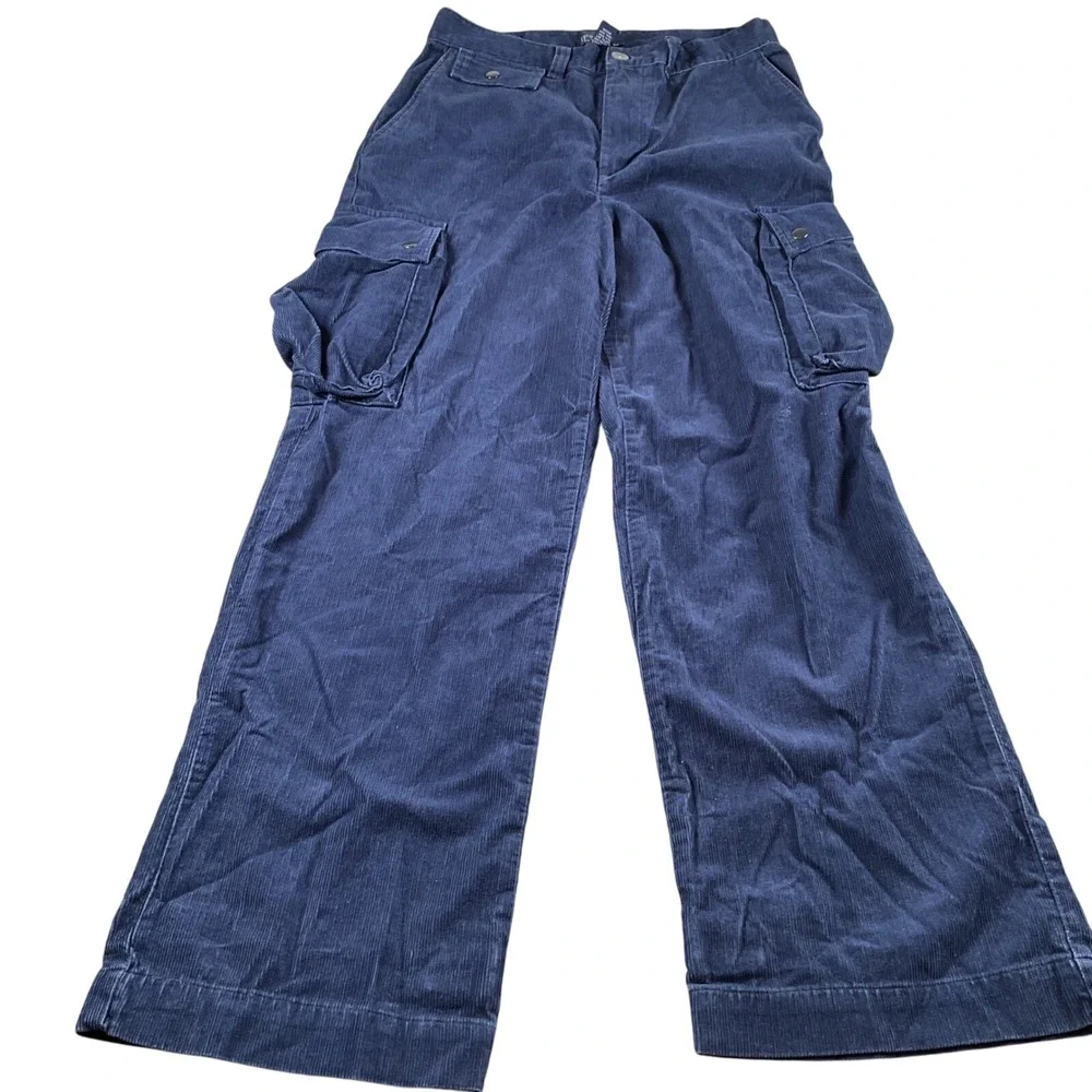 Polo by Ralph Lauren Kids Corduroy Cargo Pants Blue Size 18 Boys